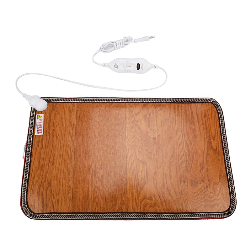 220V 60W Electric Heating Foot Mat Warmer 50x30cm Feet Leg Warmer Carpet with Thermostat for Home and Office