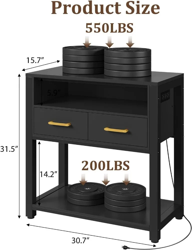 20 to 29 Gallon Aquarium Stand with Stable Metal Frame and Power Outlet Heavy Duty Fish Tank Stand with Waterproof Mat