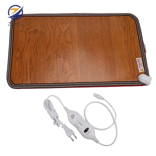 220V 60W Electric Heating Foot Mat Warmer 50x30cm Feet Leg Warmer Carpet with Thermostat for Home and Office