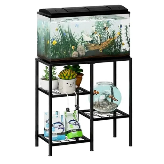 3 Tier Metal Fish Tank Stand Aquarium Rack for 20 Gallon Terrarium Reptile Turtle Storage