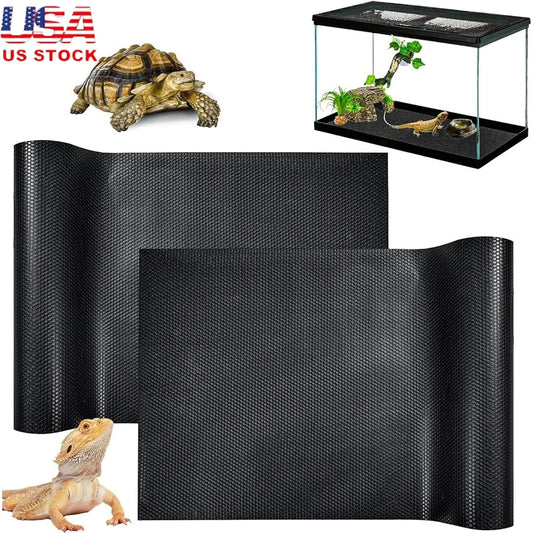 2 Pack Reptile Carpet Mat for Bearded Dragon Tank Accessories Non Slip Substrate Liner Easy Clean Habitat Flooring for Lizards and Snakes