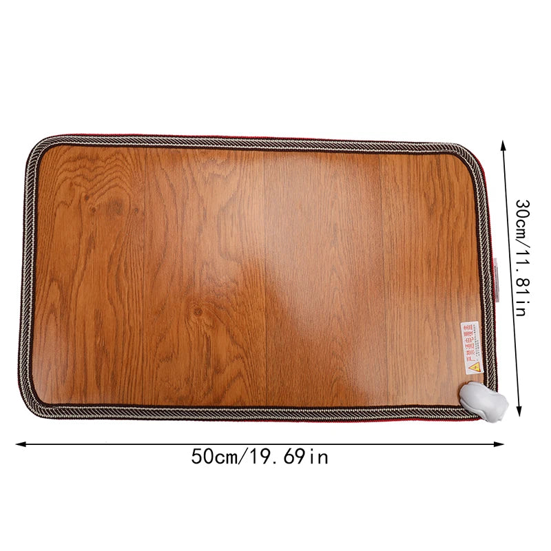 220V 60W Electric Heating Foot Mat Warmer 50x30cm Feet Leg Warmer Carpet with Thermostat for Home and Office